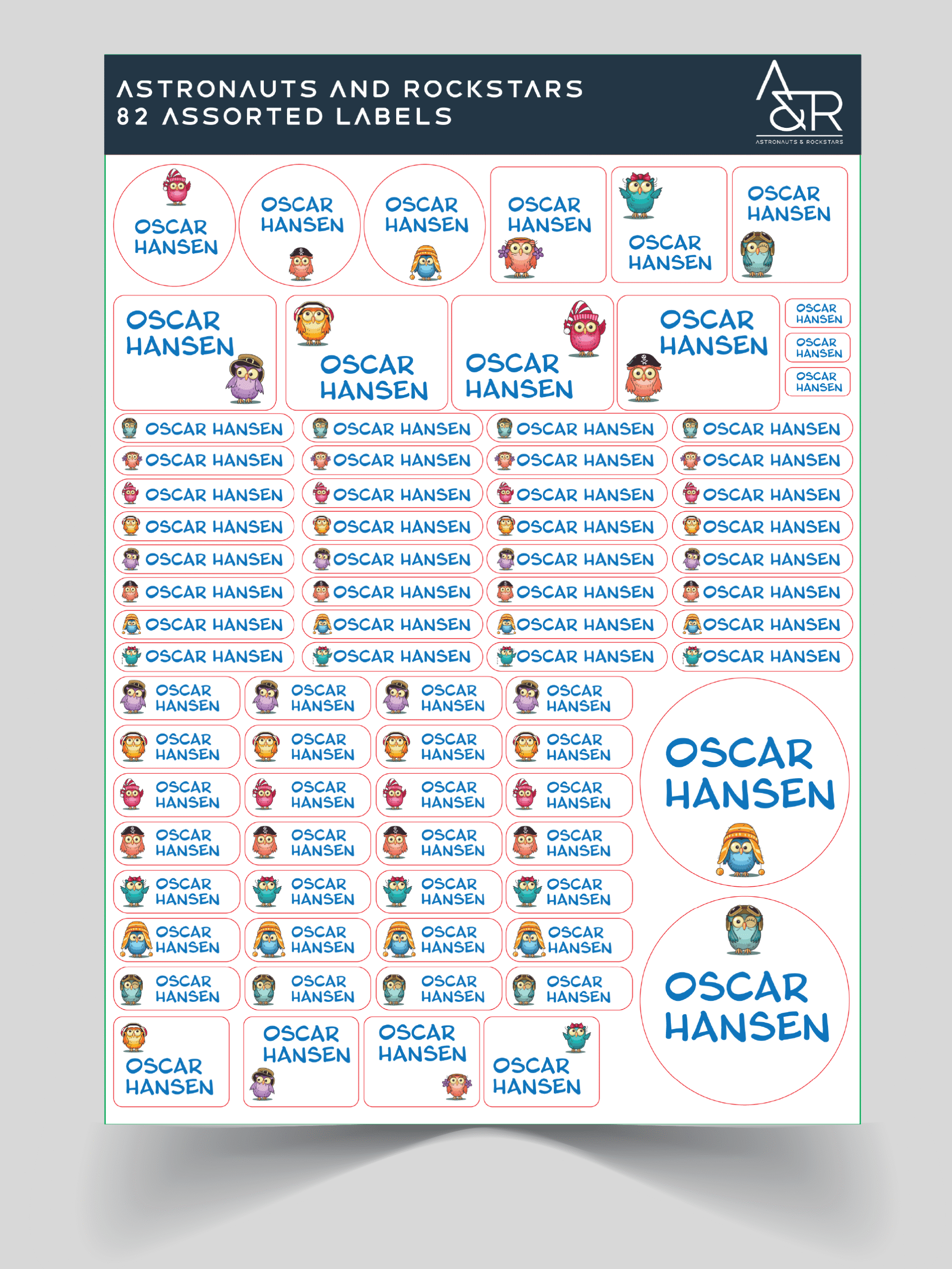 82 Customisable Stationery Label Pack