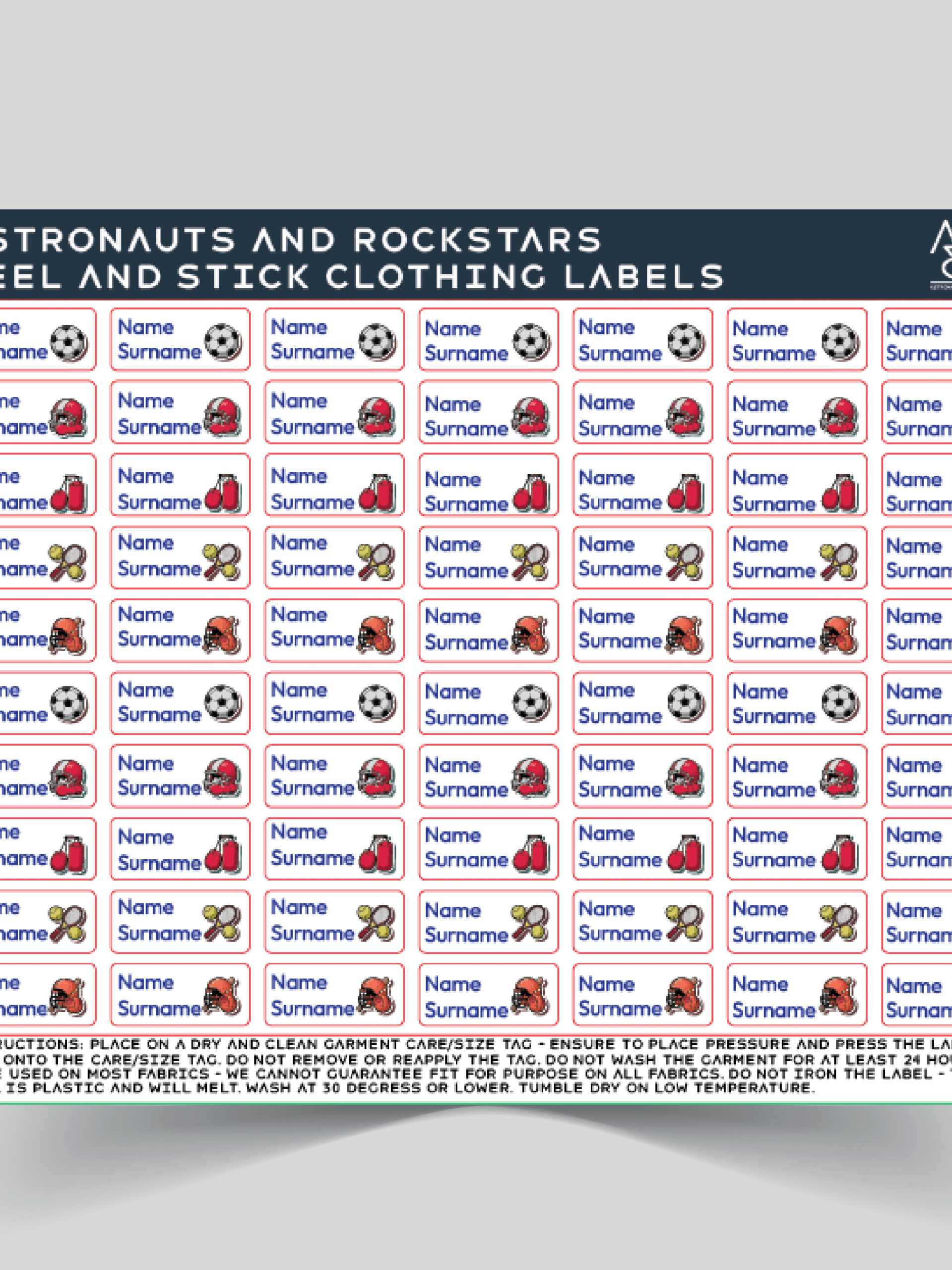 Peel and Stick Clothing Labels